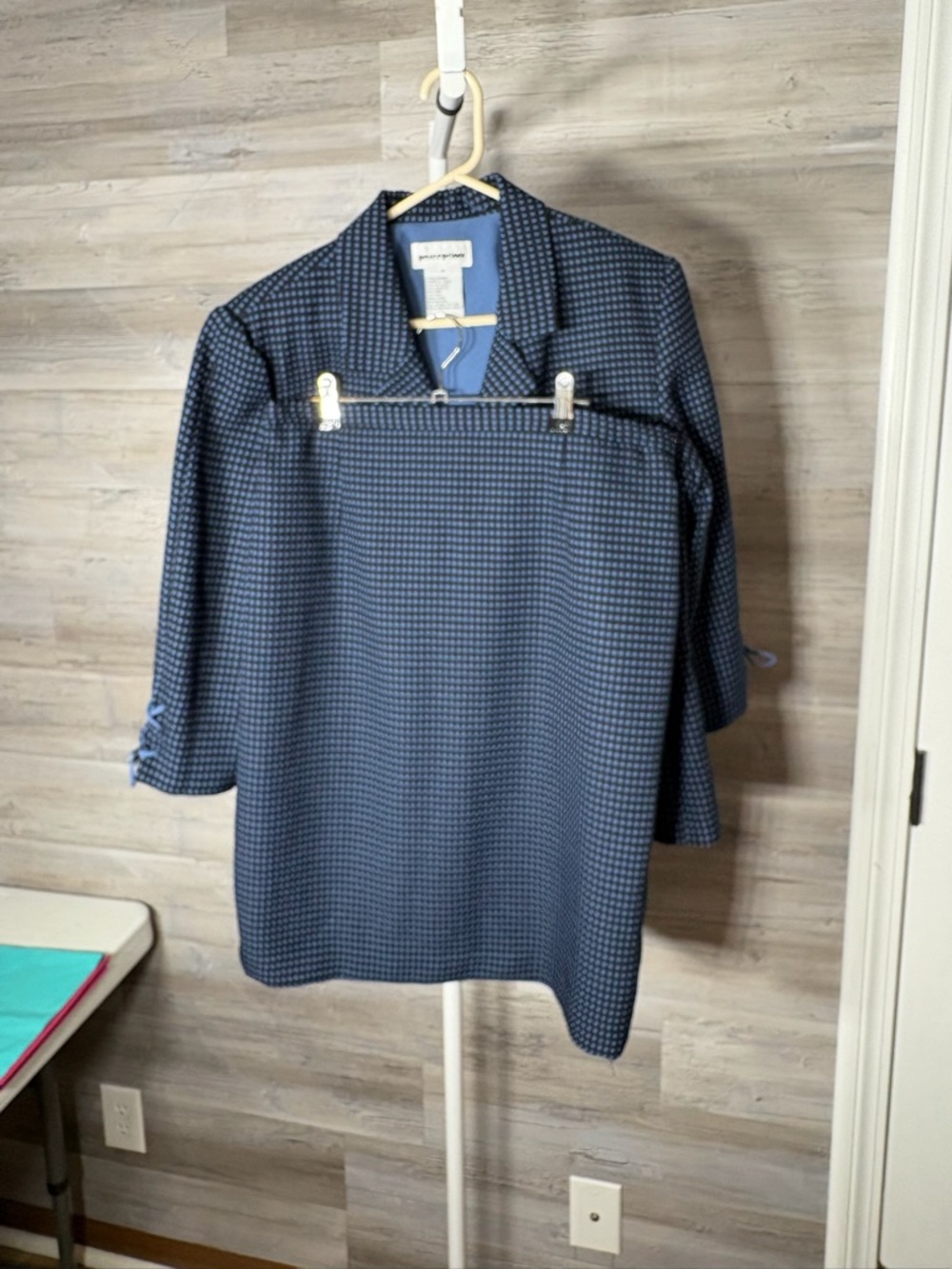 Perceptions Navy Micro-Check Pencil Skirt and matching jacket! Full suit 2059.